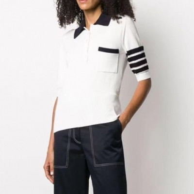 Thom Browne  Womens Strap Polo Short-sleeved Tshirts White - 톰브라운 2021 여성 스트랩 폴로 반팔티 Thom01290x Size(0 - 2) 화이트
