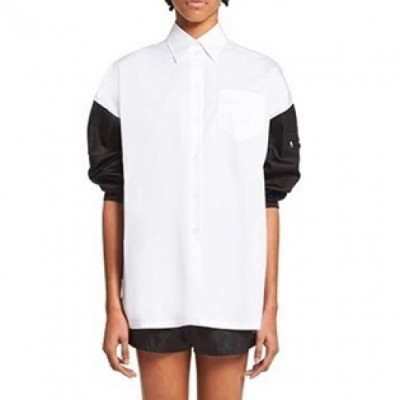 Prada  Womens Basic Cotton Tshirts White - 프라다 2021 여성 베이직 코튼 셔츠 Pra02313x Size(s - l) 화이트