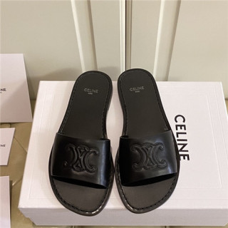 Celine 2021 Women's Leather Slipper,CELS0017 - 셀린느 2021 여성용 레더 슬리퍼,Size(225-250),블랙