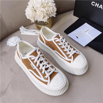 Chanel 2021 Women's Canvas Sneakers,CHAS0643 - 샤넬 2021 여성용 캔버스 스니커즈,Size(225-250),카멜