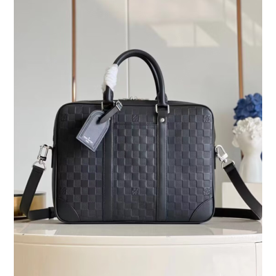 Louis Vuitton 2023 Men's Leather Satchel Bag,36.5cm - 루이비통 2023 남성용 레더 서류가방,36cm.LOUB2295,블랙