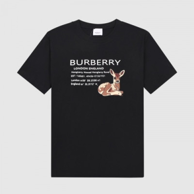 Burberry  Mm/Wm Logo Cotton Short Sleeved Tshirts Black - 버버리 2021 남/녀 로고 코튼 반팔티 Bur04006x Size(xs - l) 블랙