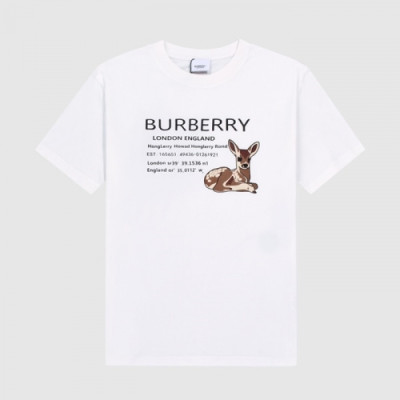 Burberry  Mm/Wm Logo Cotton Short Sleeved Tshirts White - 버버리 2021 남/녀 로고 코튼 반팔티 Bur04007x Size(xs - l) 화이트
