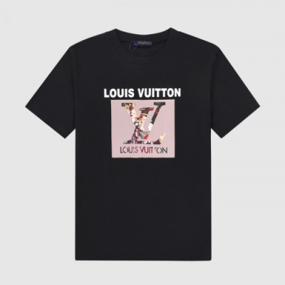 Louis vuitton  Mm/Wm Logo Short Sleeved Tshirts Black - 루이비통 2021 남/녀 로고 반팔티 Lou03342x Size(xs - l) 블랙