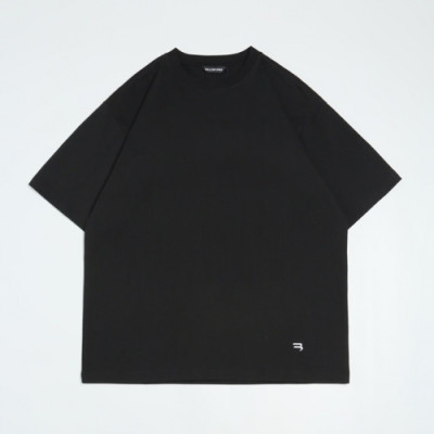 Balenciaga  Mm/Wm Logo Cotton Short Sleeved Tshirts Black - 발렌시아가 2021 남/녀 로고 코튼 반팔티 Bal01106x Size(xs - l) 블랙