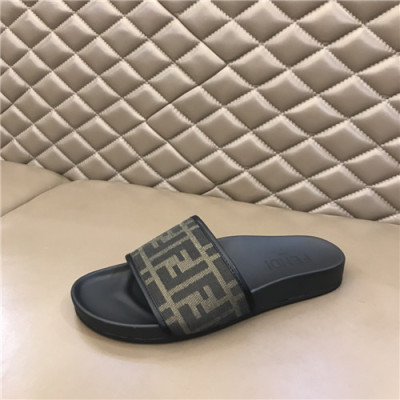 Fendi 2021 Men's Canvas Slipper,FENS0382 - 펜디 2021 남성용 캔버스 슬리퍼,Size(240-270),블랙