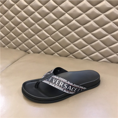 Versace 2021 Men's Leather Slipper,VERS0590 - 베르사체 2021 남성용 레더 슬리퍼,Size(240-270),블랙