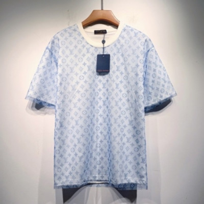 Louis vuitton  Mm/Wm Logo Short Sleeved Tshirts Blue - 루이비통 2021 남/녀 로고 반팔티 Lou03346x Size(s - 2xl) 블루