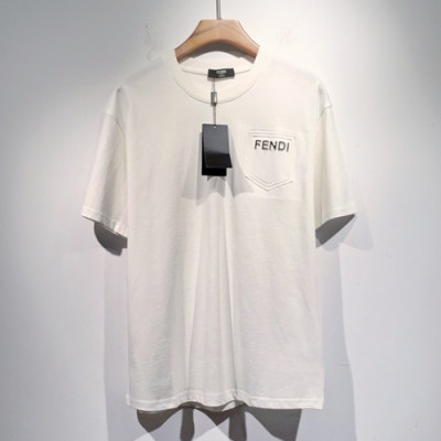 Fendi  Mens Logo Casual Short Sleeved Tshirts White - 펜디 2021 남성 로고 캐쥬얼 코튼 반팔티 Fen0998x Size(s - 2xl) 화이트
