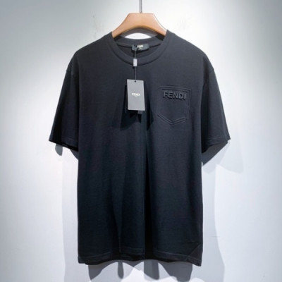 Fendi  Mens Logo Casual Short Sleeved Tshirts Black - 펜디 2021 남성 로고 캐쥬얼 코튼 반팔티 Fen0999x Size(s - 2xl) 블랙