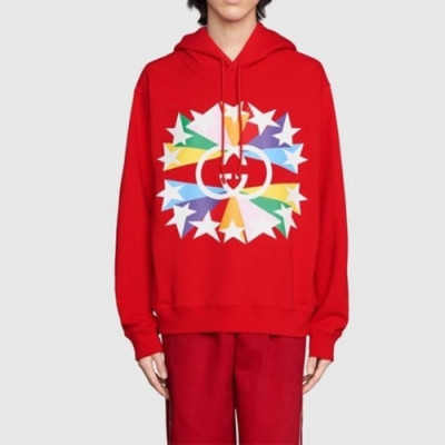 Gucci  Mm/wm Logo Casual Oversize Cotton Hoodie Red - 구찌 2021 남/녀 로고 캐쥬얼 오버사이즈 코튼 후드티 Guc03838x Size(s - l) 레드
