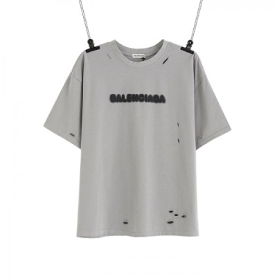 Balenciaga  Mm/Wm Logo Cotton Short Sleeved Tshirts Gray - 발렌시아가 2021 남/녀 로고 코튼 반팔티 Bal01116x Size(s - l) 그레이