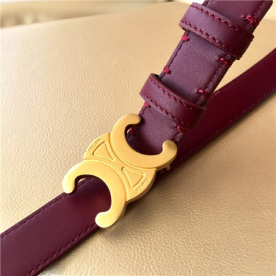 Celine 2021 Women's Leather Belt,2.5cm,CELBT0017 - 셀린느 2021 여성용 레더 벨트,2.5cm, 와인