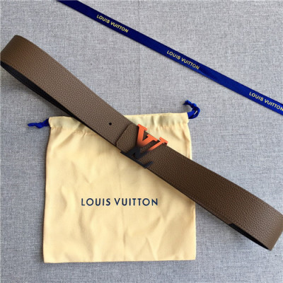 Louis Vuitton 2021 Men's Leather Belt,4.0cm,LOUBT0215 - 루이비통 2021 남성용 레더 벨트,4.0cm,카키