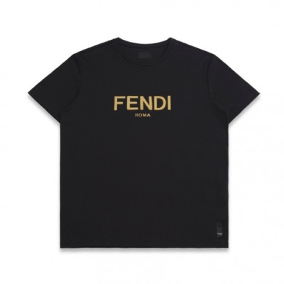 Fendi  Mm/Wm Logo Casual Short Sleeved Tshirts Black - 펜디 2021 남/녀 로고 캐쥬얼 코튼 반팔티 Fen01000x Size(s - xl) 블랙