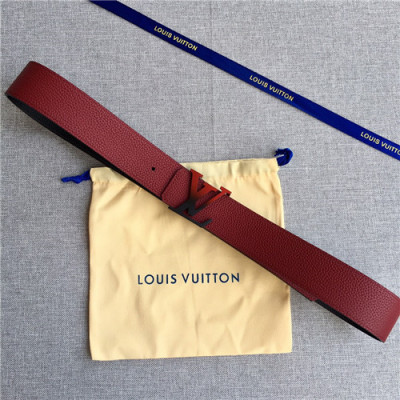 Louis Vuitton 2021 Men's Leather Belt,4.0cm,LOUBT0219 - 루이비통 2021 남성용 레더 벨트,4.0cm,와인