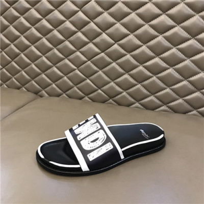 Fendi 2021 Men's Leather Slipper,FENS0389 - 펜디 2021 남성용 레더 슬리퍼,Size(240-270),블랙