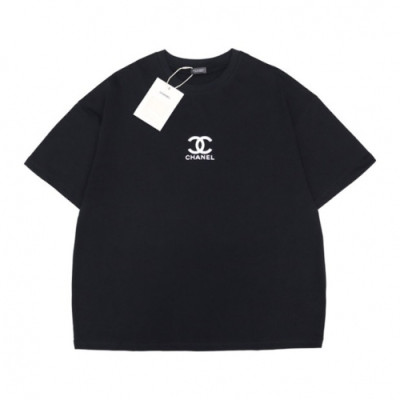 Chanel  Mm/Wm 'CC' Logo Cotton Short Sleeved Tshirts Black - 샤넬 2021 남/녀 'CC'로고 코튼 반팔티 Cnl0723x Size(s - l) 블랙