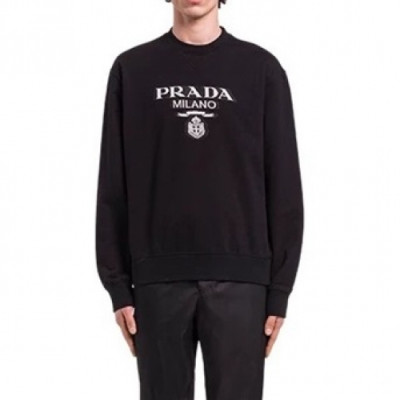 Prada  Mens Crew-neck Cotton Tshirts Black - 프라다 2021 남성 로고 크루넥 코튼 긴팔티 Pra02315x Size(s - l) 블랙