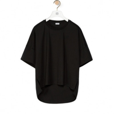 Loewe  Womens Logo Cotton Short Sleeved Tshirts Black - 로에베 2021 여성 로고 반팔티 Loe0460x Size(xs - m) 블랙