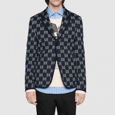 Gucci  Mm/Wm Casual Logo Suit Jackets Navy - 구찌 2021 남/녀 캐쥬얼 로고 슈트 자켓 Guc03851x Size(s - l) 네이비