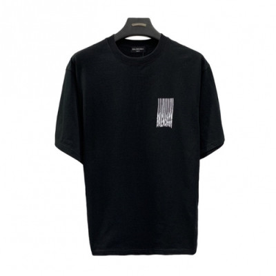 Balenciaga  Mm/Wm Logo Cotton Short Sleeved Tshirts Black - 발렌시아가 2021 남/녀 로고 코튼 반팔티 Bal01125x Size(xs - m) 블랙