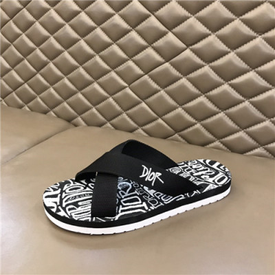 Dior 2021 Men's Canvas Slippers,DIOS0430 - 디올 2021 남성용 캔버스 슬리퍼,Size(240-270),블랙