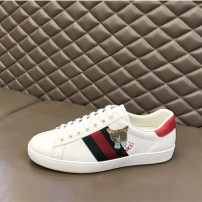 Gucci 2021 Mn/Wn Leather Sneakers,GUCS1597- 구찌 2021 남여공용 레더 스니커즈,Size(225-270),화이트