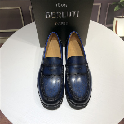 Berluti 2021 Men's Leather Loafer,BERTS0271 - 벨루티 2021 남성용 레더 로퍼,Size(240-270),네이비