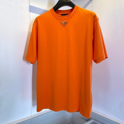 Prada  Mens Basic Logo Short Sleeved Tshirts Orange - 프라다 2021 남성 베이직 로고 폴로 반팔티 Pra02323x Size(s - 2xl) 오렌지