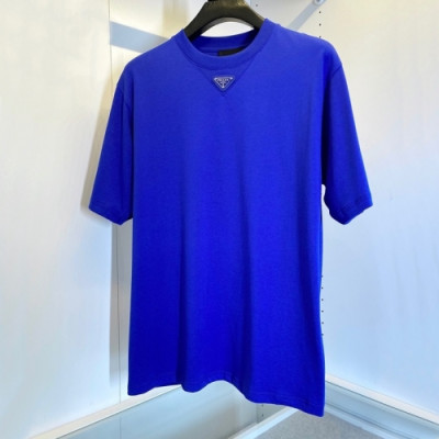 Prada  Mens Basic Logo Short Sleeved Tshirts Blue - 프라다 2021 남성 베이직 로고 폴로 반팔티 Pra02324x Size(s - 2xl) 블루