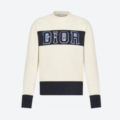 Dior  Mm/WmRetro Logo Crew-neck Sweaters Ivory - 디올 2021 남/녀 레트로 로고 크루넥 스웨터 Dio01317x Size(s - l) 아이보리