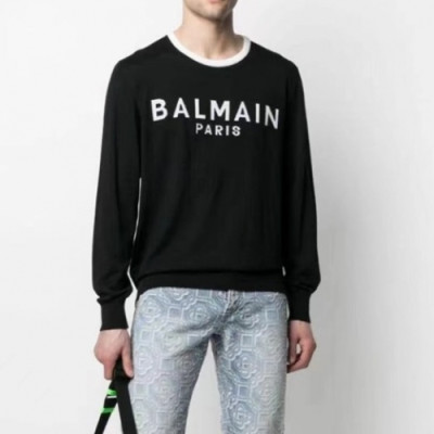 Balmain  Mens Logo Sweaters Black - 발망 2021 남성 로고 스웨터 Bam0144x Size(s - 2xl) 블랙