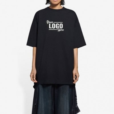 Balenciaga  Mm/Wm Logo Cotton Short Sleeved Tshirts Black - 발렌시아가 2021 남/녀 로고 코튼 반팔티 Bal01133x Size(xs - l) 블랙