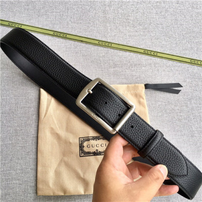 Gucci 2021 Men's Leather Belt,3.8cm,GUBT0219 - 구찌 2021 남성용 레더 벨트,3.8cm, 블랙