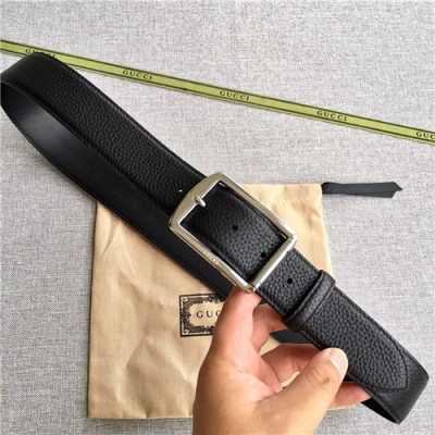 Gucci 2021 Men's Leather Belt,3.8cm,GUBT0221 - 구찌 2021 남성용 레더 벨트,3.8cm, 블랙