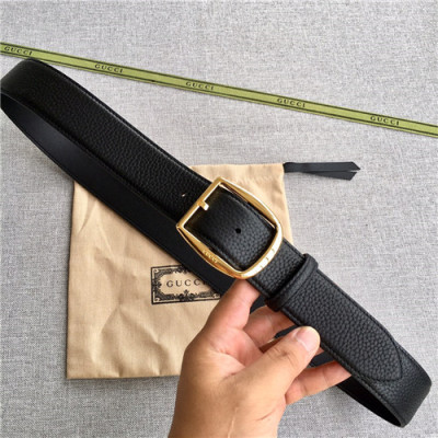 Gucci 2021 Men's Leather Belt,3.8cm,GUBT0223 - 구찌 2021 남성용 레더 벨트,3.8cm, 블랙