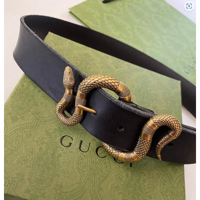 Gucci 2022 Men's Leather Belt,3.8cm,GUBT0225 - 구찌 2022 남성용 레더 벨트,3.8cm, 블랙