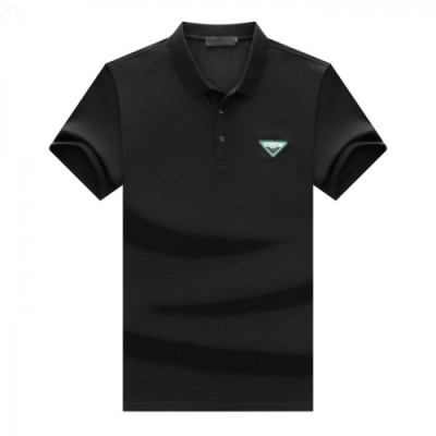 Prada  Mens Basic Logo Short Sleeved Tshirts Black - 프라다 2021 남성 베이직 로고 폴로 반팔티 Pra02333x Size(m - 3xl) 블랙