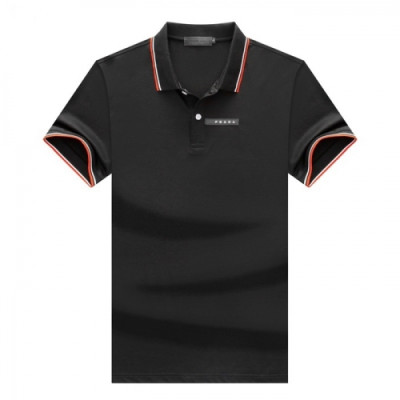 Prada  Mens Basic Logo Short Sleeved Tshirts Black - 프라다 2021 남성 베이직 로고 폴로 반팔티 Pra02336x Size(m - 3xl) 블랙