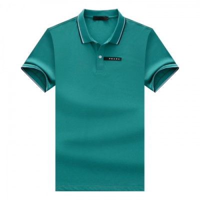 Prada  Mens Basic Logo Cotton Short Sleeved Polo Tshirts Green - 프라다 2021 남성 베이직 로고 코튼 폴로 반팔티 Pra02339x Size(m - 3xl) 그린
