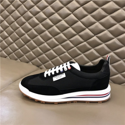 Thom Browne 2021 Men's Leather Sneakers,THOMS0060 - 톰브라운 2021 남성용 레더 스니커즈,Size(240-270),블랙