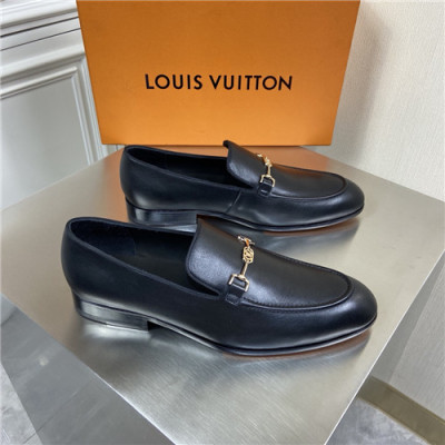 Louis Vuitton 2021 Men's Leather Loafer,LOUS2204 - 루이비통 2021 남성용 레더 로퍼,Size(240-270),블랙