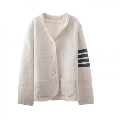 Thom Browne  Mm/Wm Strap V-neck Cardigan White - 톰브라운 2021 남/녀 스트랩 브이넥 가디건 Thom01366x Size(0 - 2) 화이트