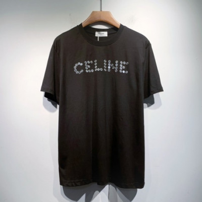Celine  Mm/Wm Hedi Slimane Logo Cotton Short Sleeved Tshirts Black - 셀린느 2021 남/녀 로고 코튼 반팔티 Cel0129x Size(s - 2xl) 블랙