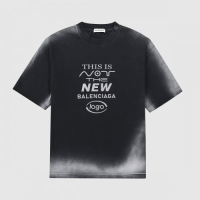 Balenciaga  Mm/Wm Logo Cotton Short Sleeved Tshirts Black - 발렌시아가 2021 남/녀 로고 코튼 반팔티 Bal01139x Size(xs - l) 블랙