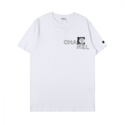 Chanel  Mm/Wm 'CC' Logo Cotton Short Sleeved Tshirts White - 샤넬 2021 남/녀 'CC'로고 코튼 반팔티 Cnl0742x Size(s - l) 화이트