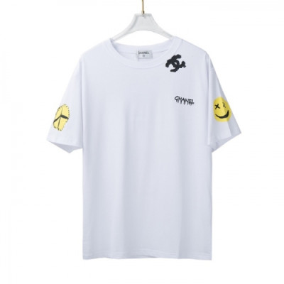 Chanel  Mm/Wm 'CC' Logo Cotton Short Sleeved Tshirts White - 샤넬 2021 남/녀 'CC'로고 코튼 반팔티 Cnl0745x Size(xs - l) 화이트