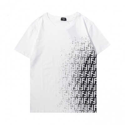 Fendi  Mens Logo Casual Short Sleeved Tshirts White - 펜디 2021 남성 로고 캐쥬얼 코튼 반팔티 Fen01005x Size(s - 2xl) 화이트