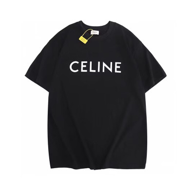 Celine  Mm/Wm Hedi Slimane Logo Cotton Short Sleeved Tshirts Camel - 셀린느 2023 남/녀 로고 코튼 반팔티 Cel0134x Size(xs - l) 블랙/화이트